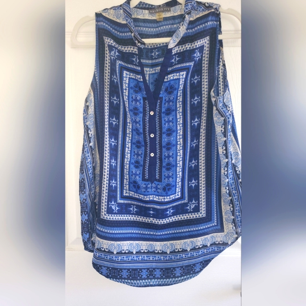 Brixon Ivy bandana style sleeveless blouse.